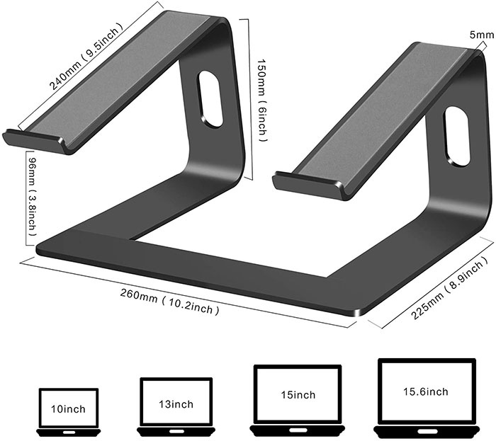 Ergonomic Aluminum Laptop Computer Stand